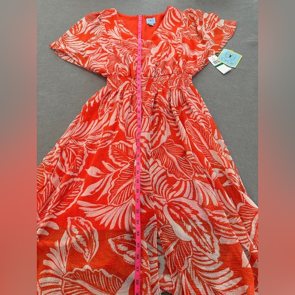 CECE v Neck smocked waist dress size Large, new with tags‎ - Picture 5 of 13